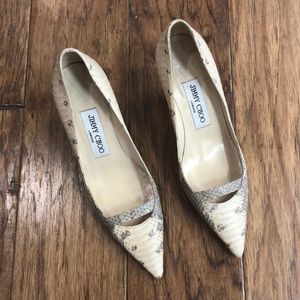 Jimmy Choo snakeskin kitten heels